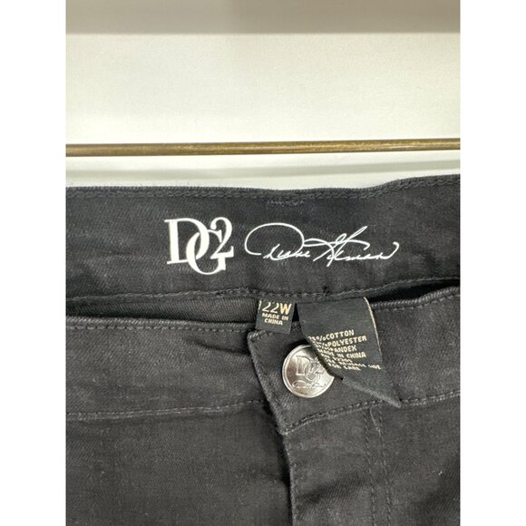 Dg2 Diane Gilman Black Ruffle Hem Denim Pants jeans Womens Size 22W plus new - Picture 3 of 4